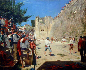 “Gustave COLIN”. Partido de pelota las murallas de Hondarribia.