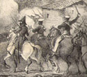 "Vista de Castelln de la Plana en el acto de ser atacada por Don Carlos en la espedicin Real" (View of Castelln de la Plana being attacked by Don Carlos during the royal expedition) (Detail)