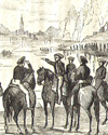 La Expedición Real cruzando el río Ebro. (Detalle) 
