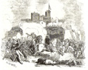 "Los carlistas atacan y toman a Almaden" (The Carlists attack and take Almaden)